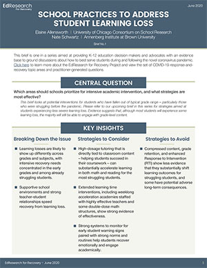 School Practices to Address Learning Loss